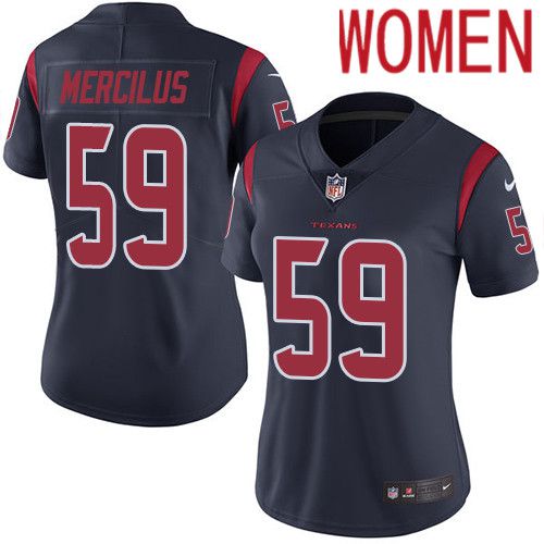 Women Houston Texans #59 Whitney Mercilus Navy Blue Nike Rush Vapor Limited NFL Jersey->women nfl jersey->Women Jersey